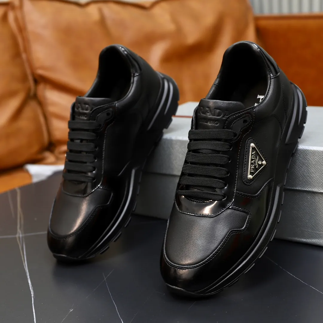 Men's shoes 💰600💰🙅‍♂️🙅‍♂️🙅‍♂️ [PRADA] Prada - High-end quality original order - Upper: Nappa calfskin, tumbled calfskin spliced stretch cloth surface, tongue high frequency brand logo - Lining: water-dyed cowhide - Outsole: ultra-light TPU foam rubber; two-color molded outsole -Ultra-high quality control and fine workmanship: outstanding (high-end, extravagance, grade) -Size: 38-44 (45 can be customized)